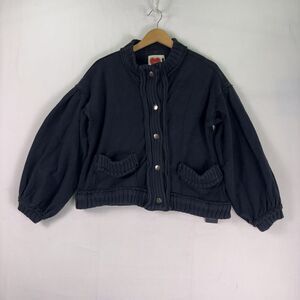 LovLov Washed Vintage Ribbed Knit Trim Cardigan